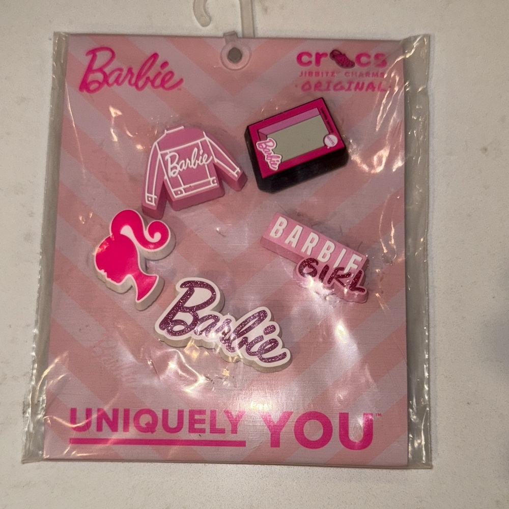 CROCS Barbie Pink and Black Jibbitz Charm Set